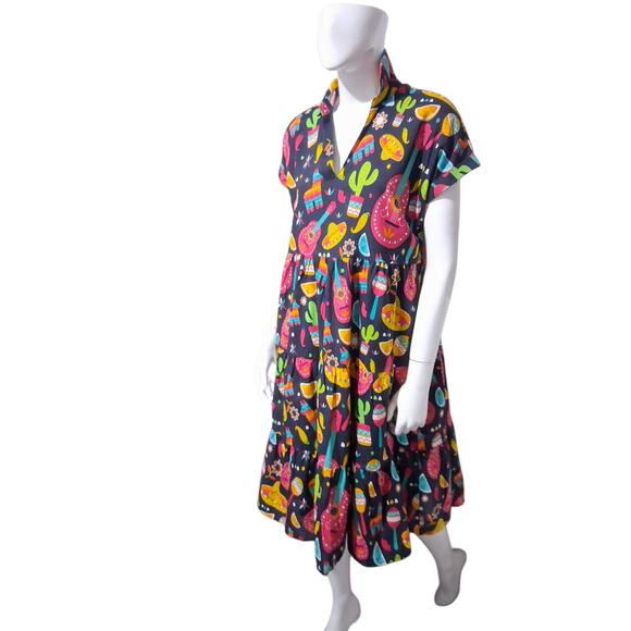 Layerz Clothing Women's size Small Claire Fiesta Dress Mexican Party ResortDress - Picture 2 of 9